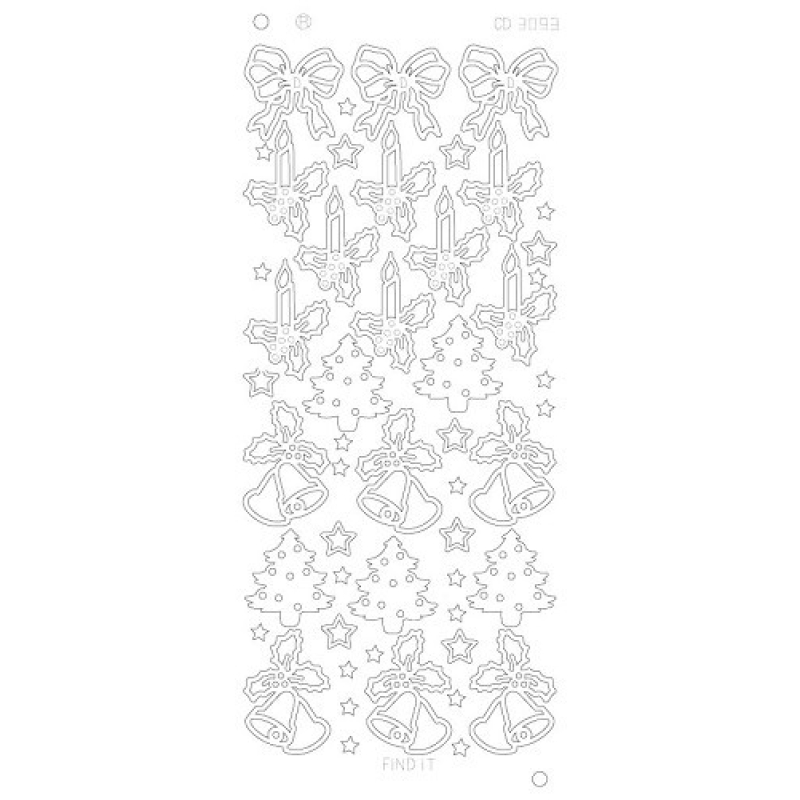 Stickervel: Various X-mas designs Platinum - Goud